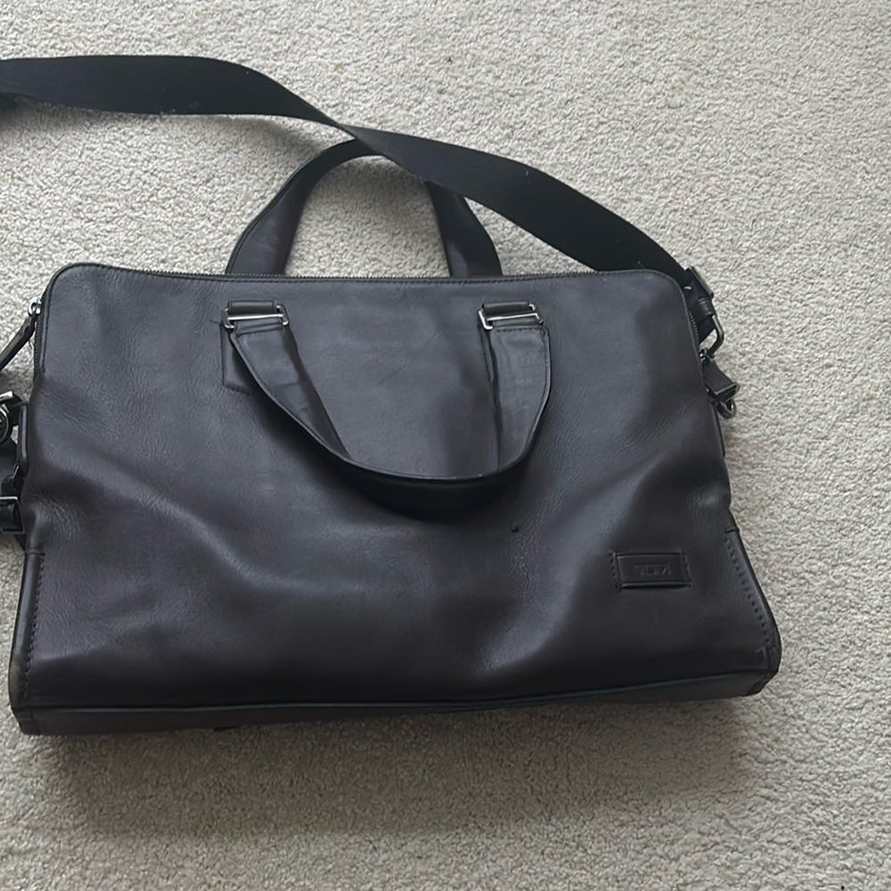 Tumi leather briefcase